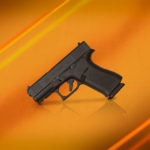 glock g43x su fondo arancio