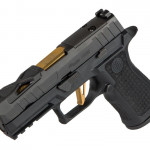 appoggiata sulla canna, la pistola compatta custom Sig Custom Spectre P320 XCarry Series