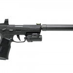 silenziatore installato sulla sig sauer P322